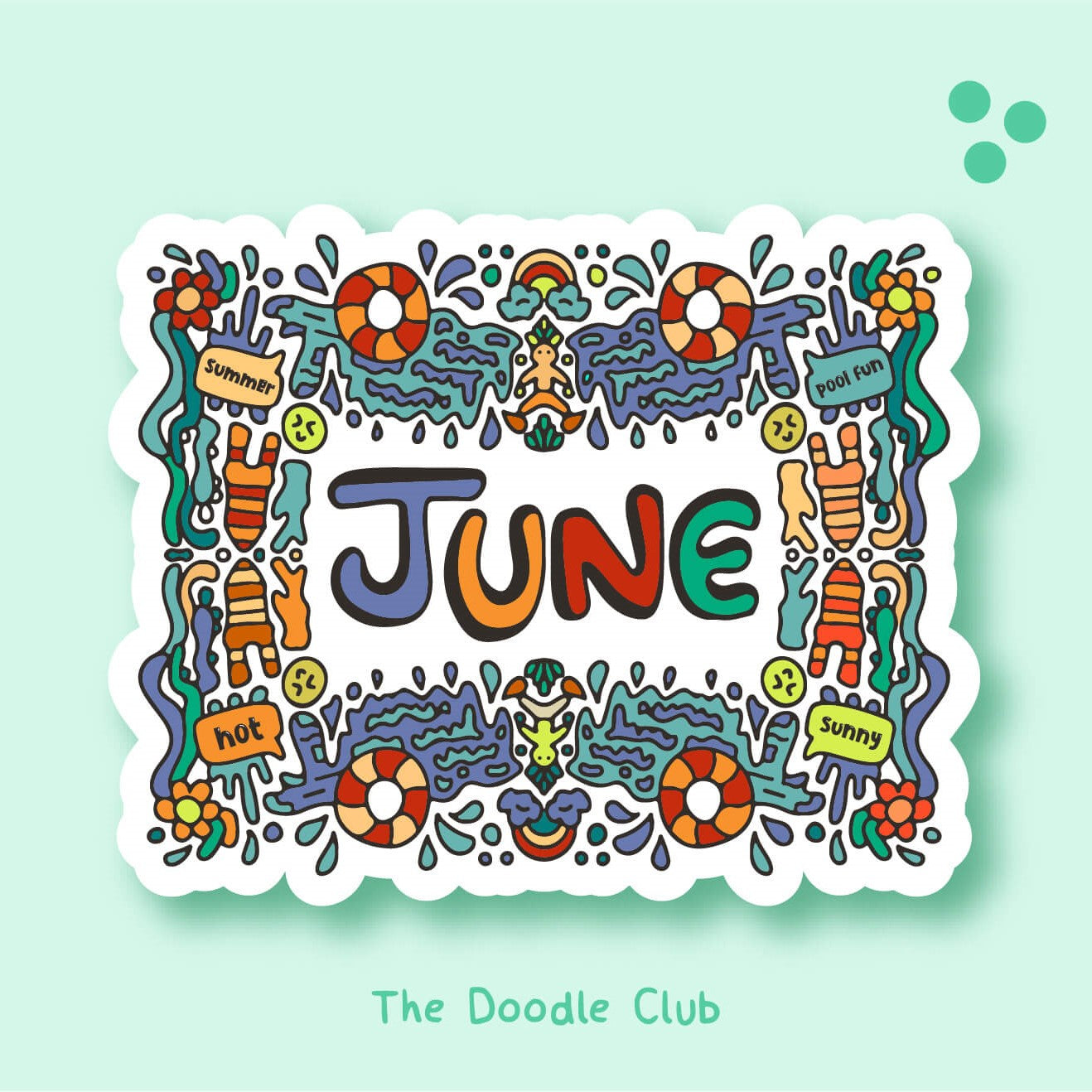 June Doodle Sticker