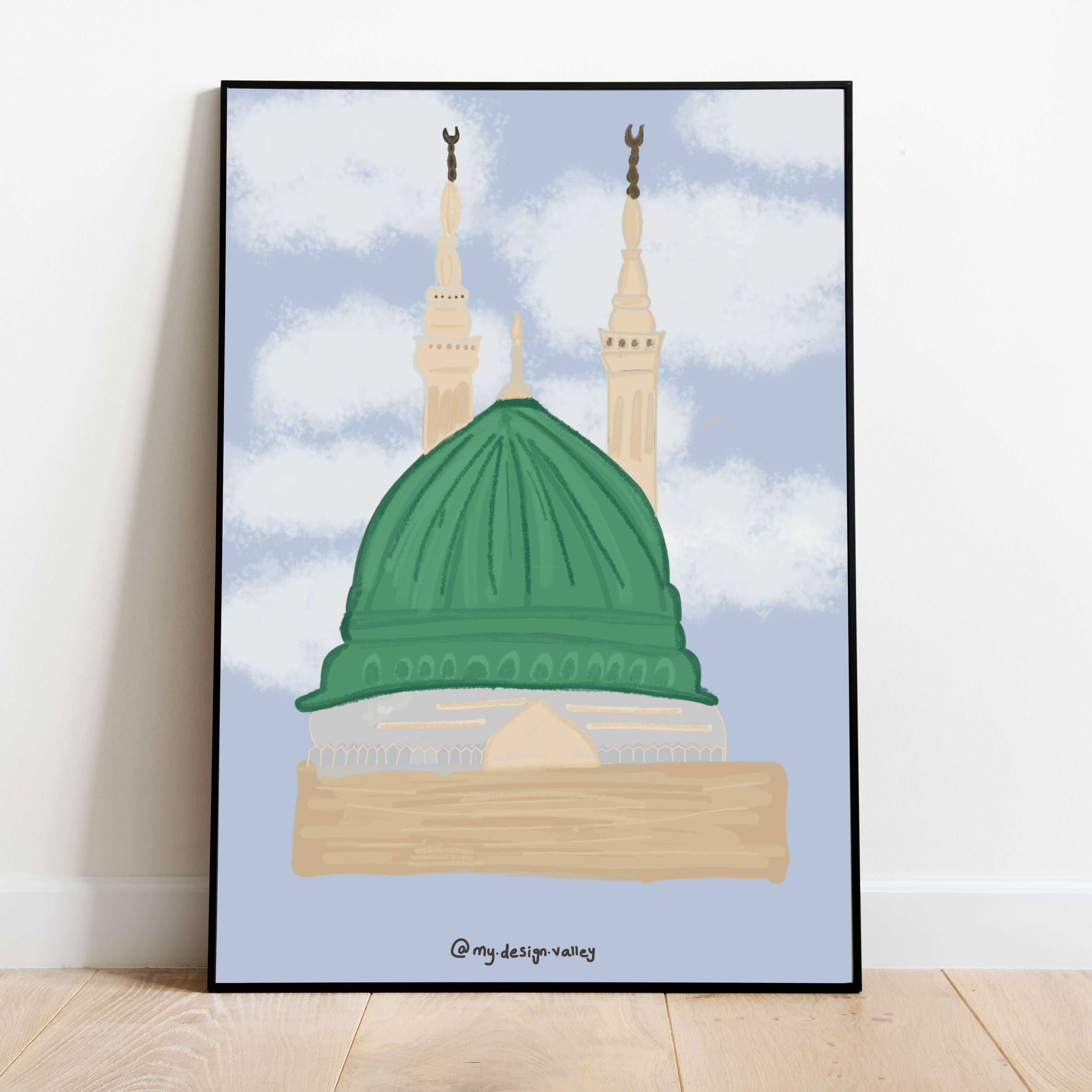The Prophet's Mosque Crystal Frame (Pre-paid)