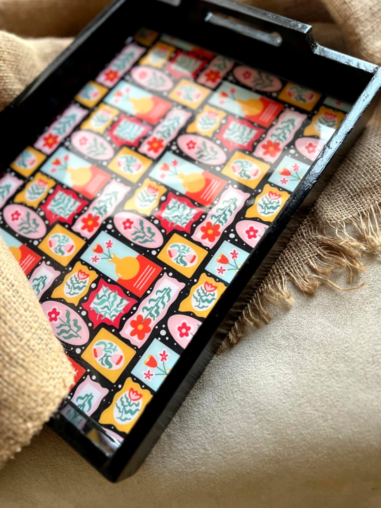 Twilight Bloom & Sunrise Bloom – Resin Art Trays