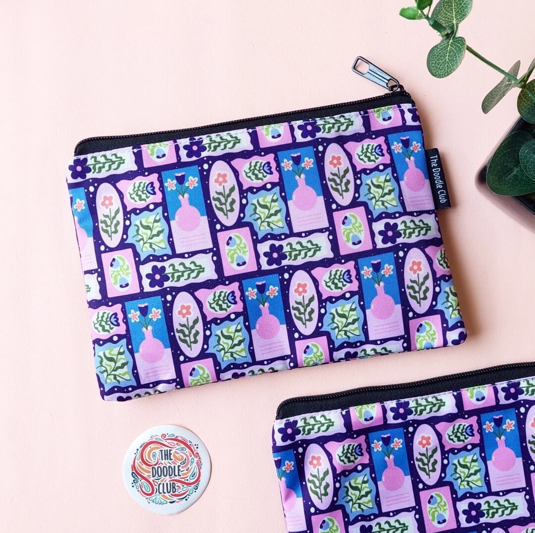 Twilight Bloom Zipper Pouch