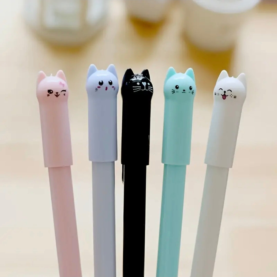 Cute Cat Black Ink Gel Pens