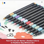Acrylic Paint Markers with Brush Tip
