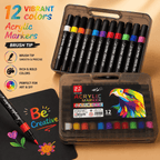 Acrylic Paint Markers with Brush Tip