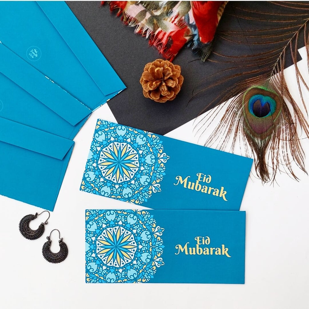 Bahama Blue Eid Mubarak Envelopes