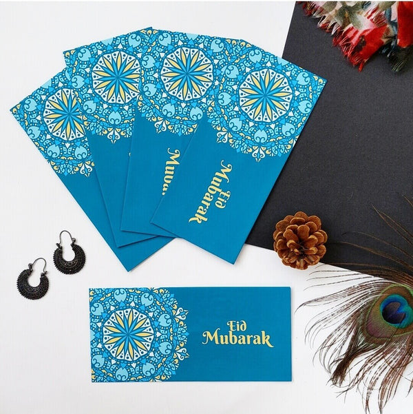 Bahama Blue Eid Mubarak Envelopes