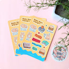 Books , Bears and Burger Sticker Sheet