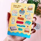 Books , Bears and Burger Sticker Sheet