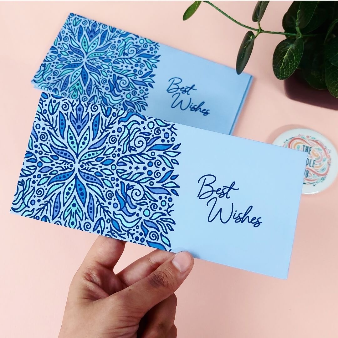 Best Wishes Lavender Leaves Envelopes