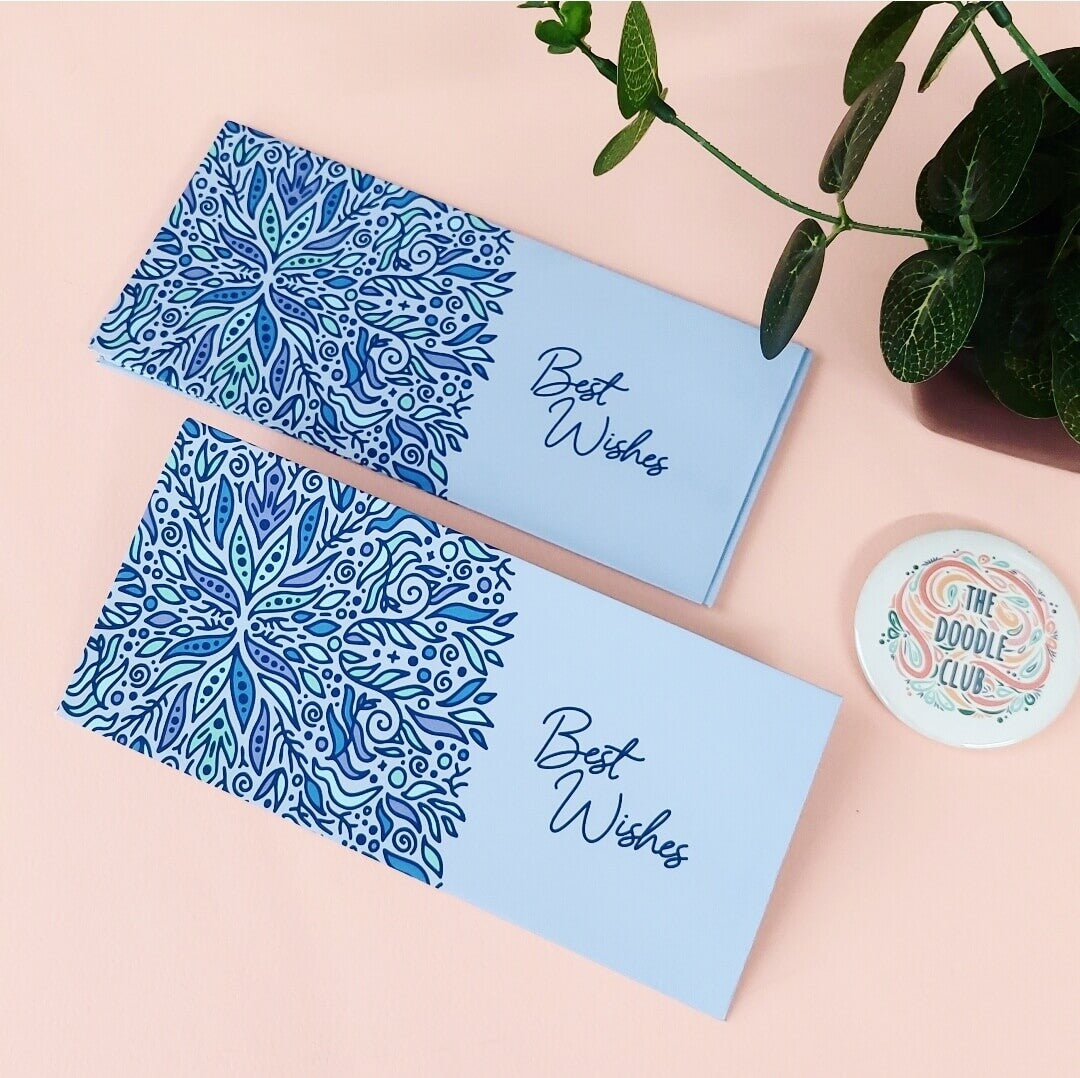 Best Wishes Lavender Leaves Envelopes