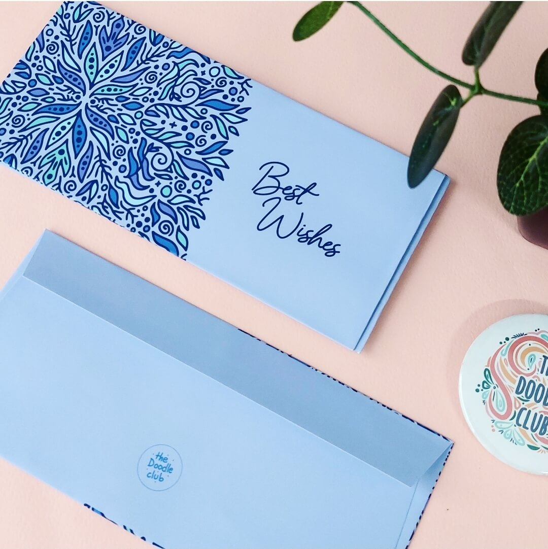 Best Wishes Lavender Leaves Envelopes