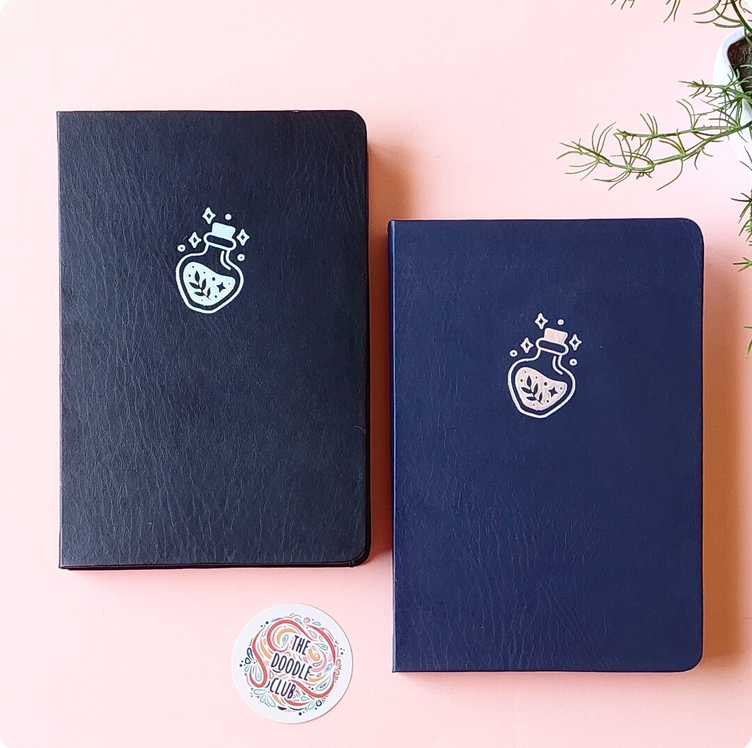 Potion Sparkle Black or Navy Leather Journal