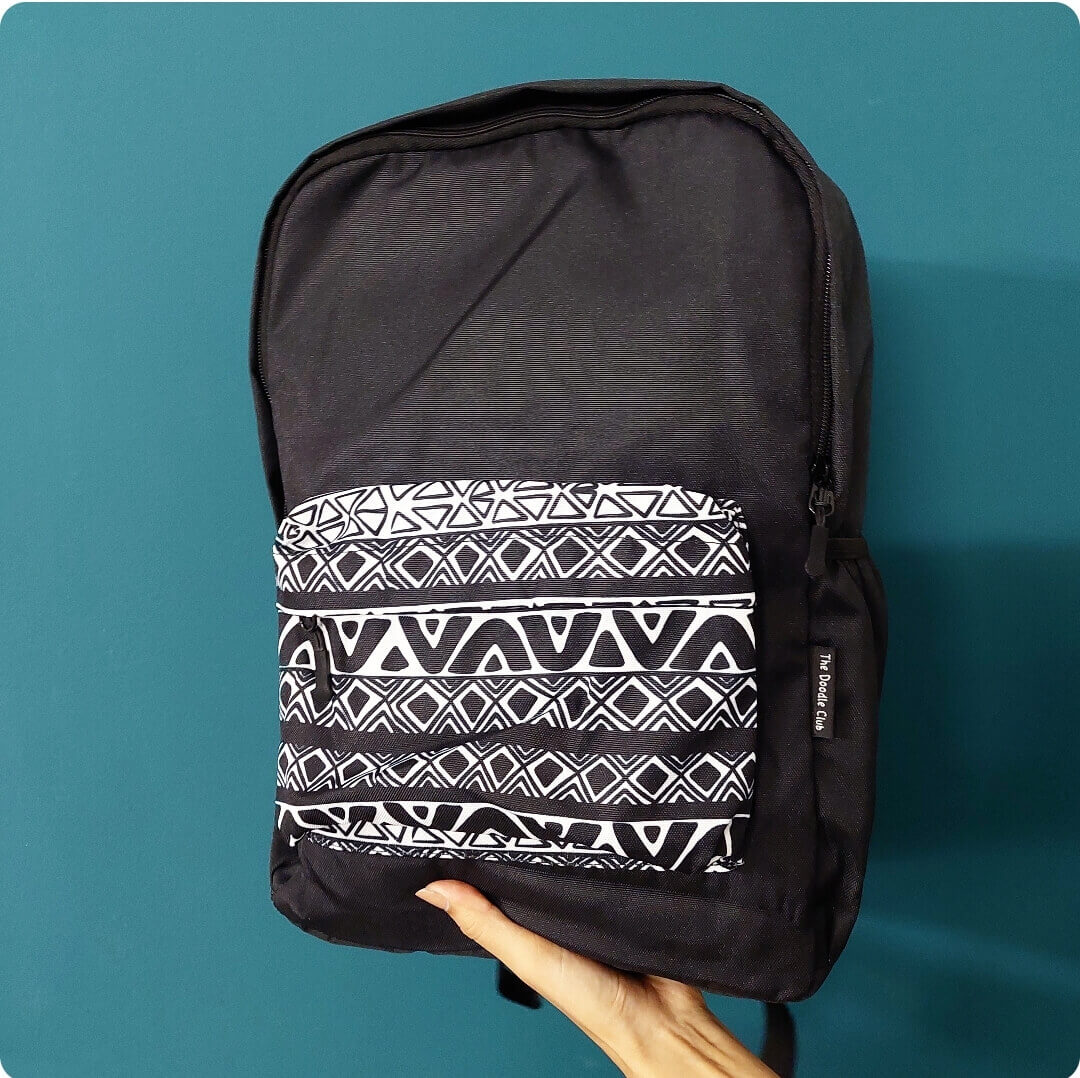 Black and white Doodle - Backpack
