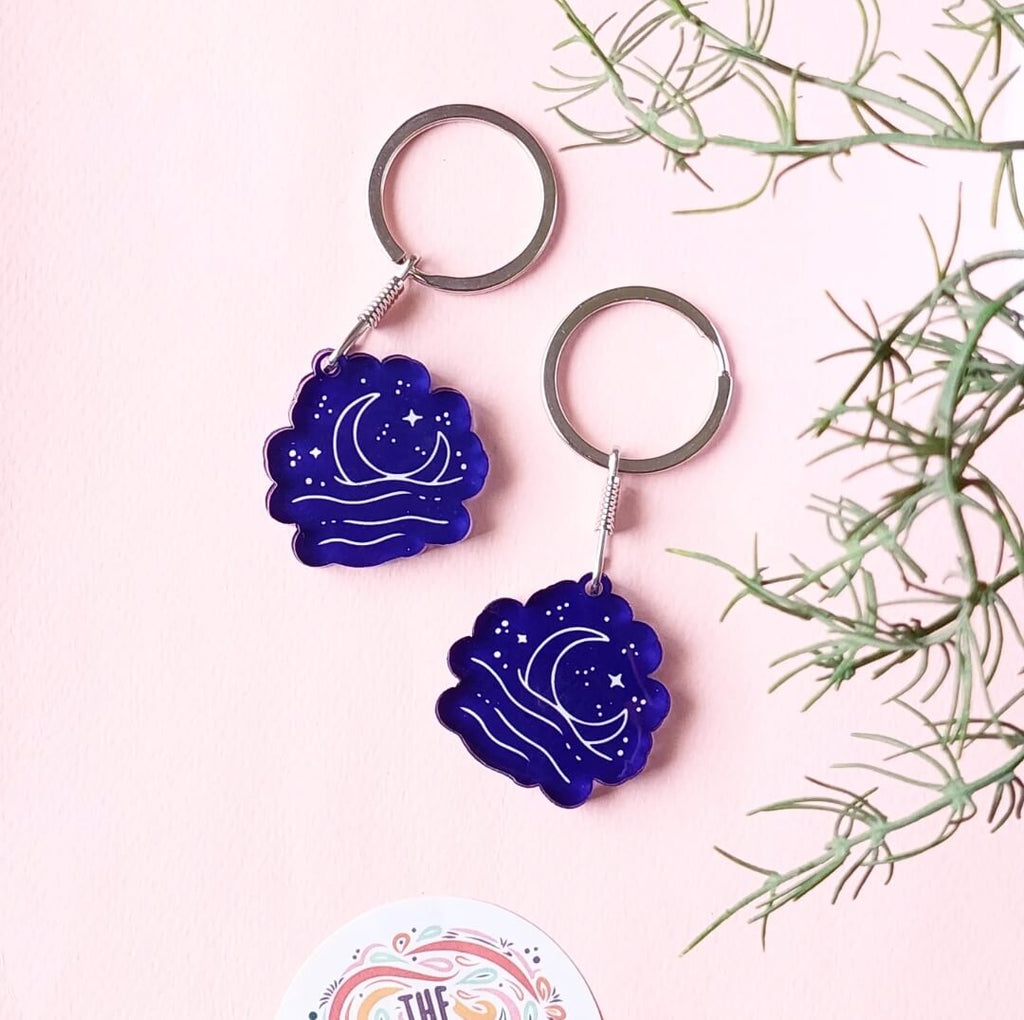 Blue Moon Acrylic Keychain