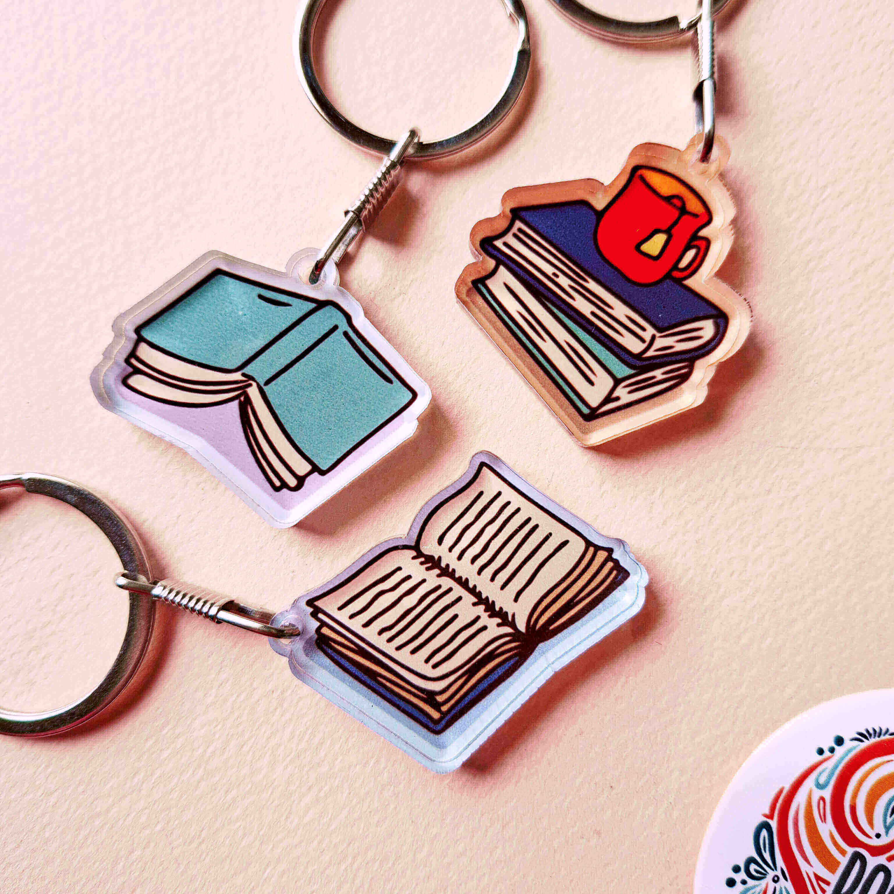 Set of 2 Book Lover Acrylic Keychain