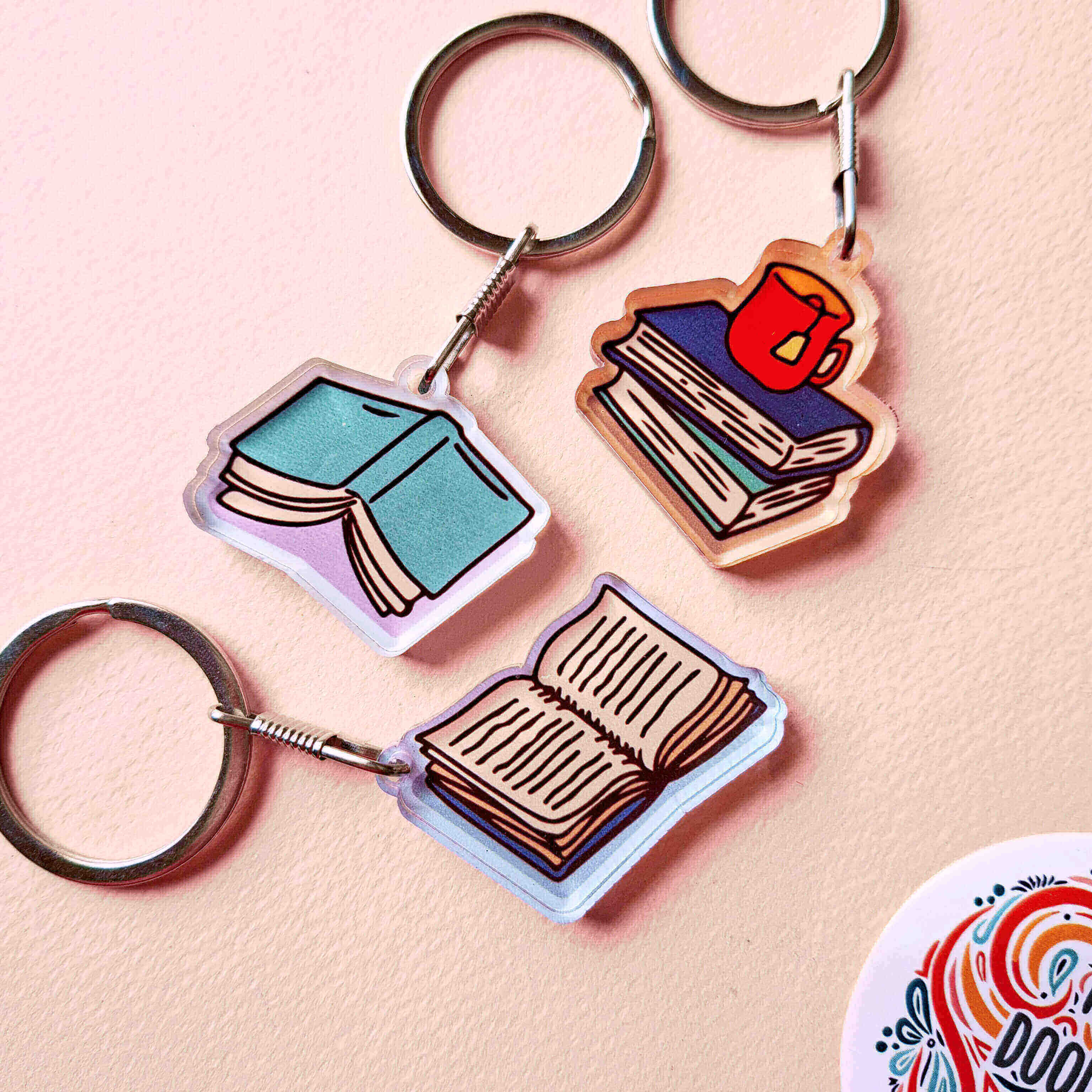 Set of 2 Book Lover Acrylic Keychain