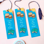 Books and Burgers Bookmark Blue