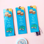 Books and Burgers Bookmark Blue