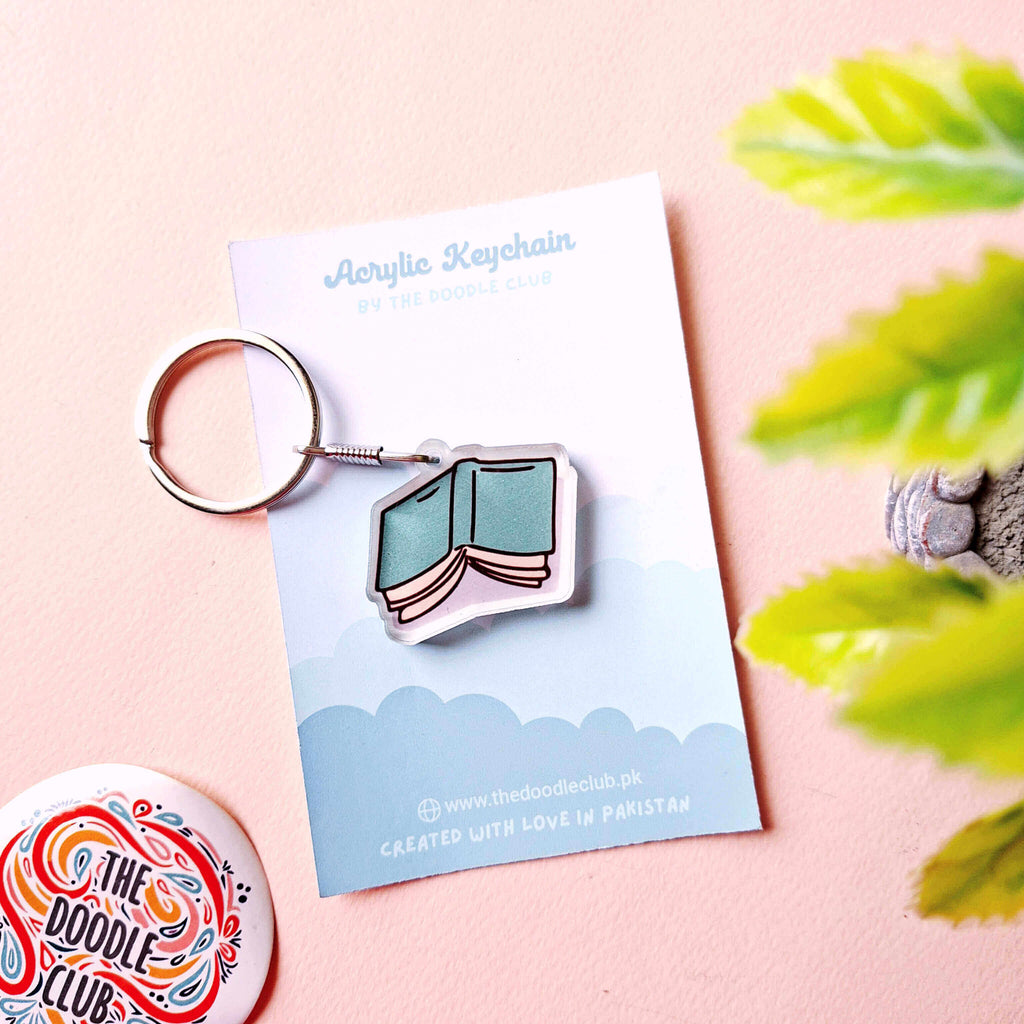 Set of 2 Book Lover Acrylic Keychain
