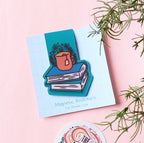 Books and Mug Magnetic Bookmark