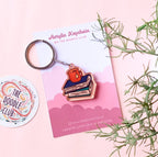 Books and Mug Acrylic Keychain