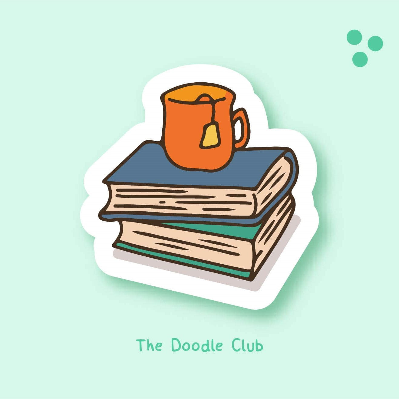 Books and Mug Sticker