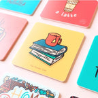 Books and Mug Acrylic Coaster