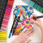 12 Dual Tip Marker Brush Pens. Water-Based, Non Toxic Marker Set.