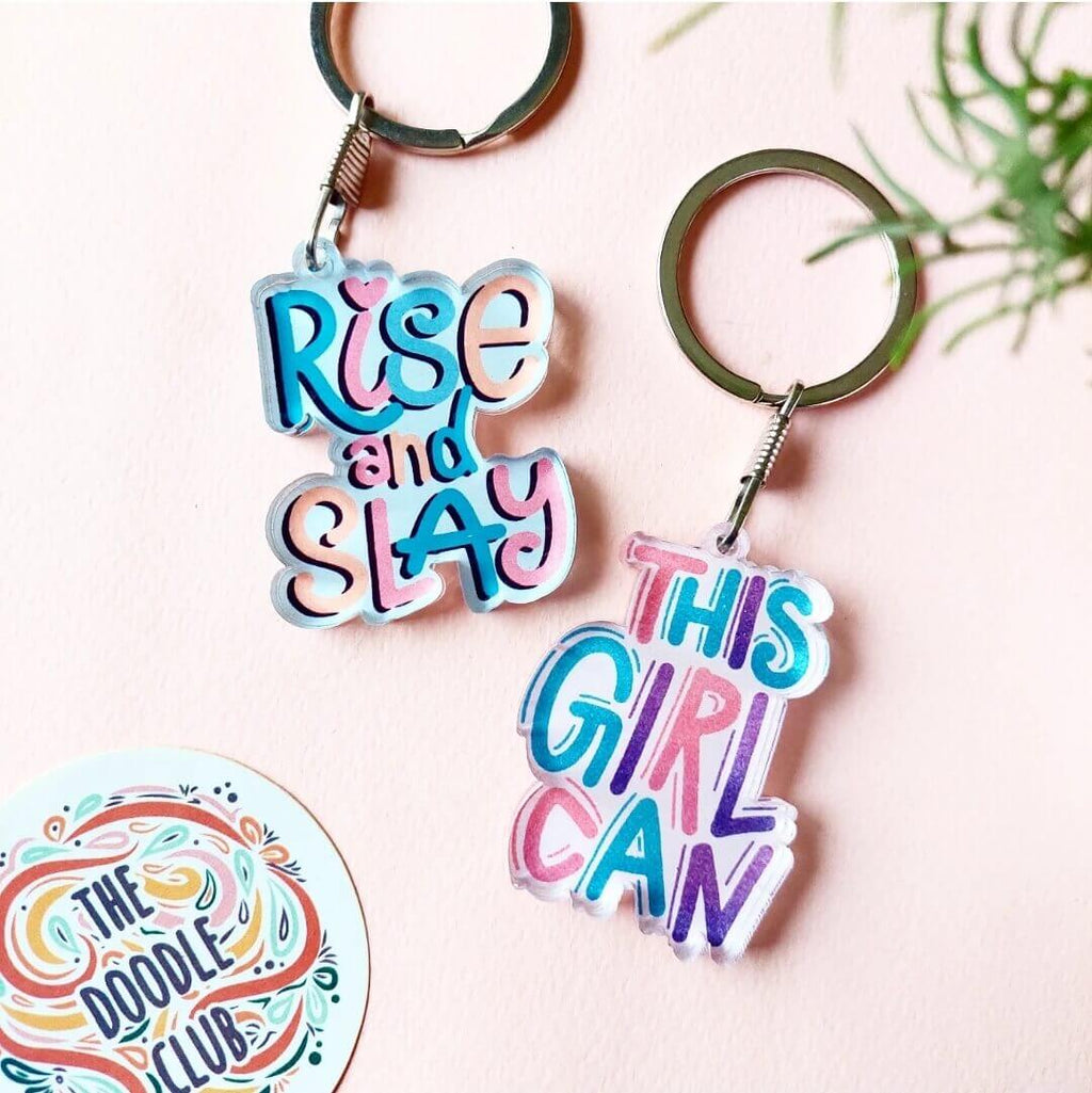 Set of 2 Girl Power Acrylic Keychain