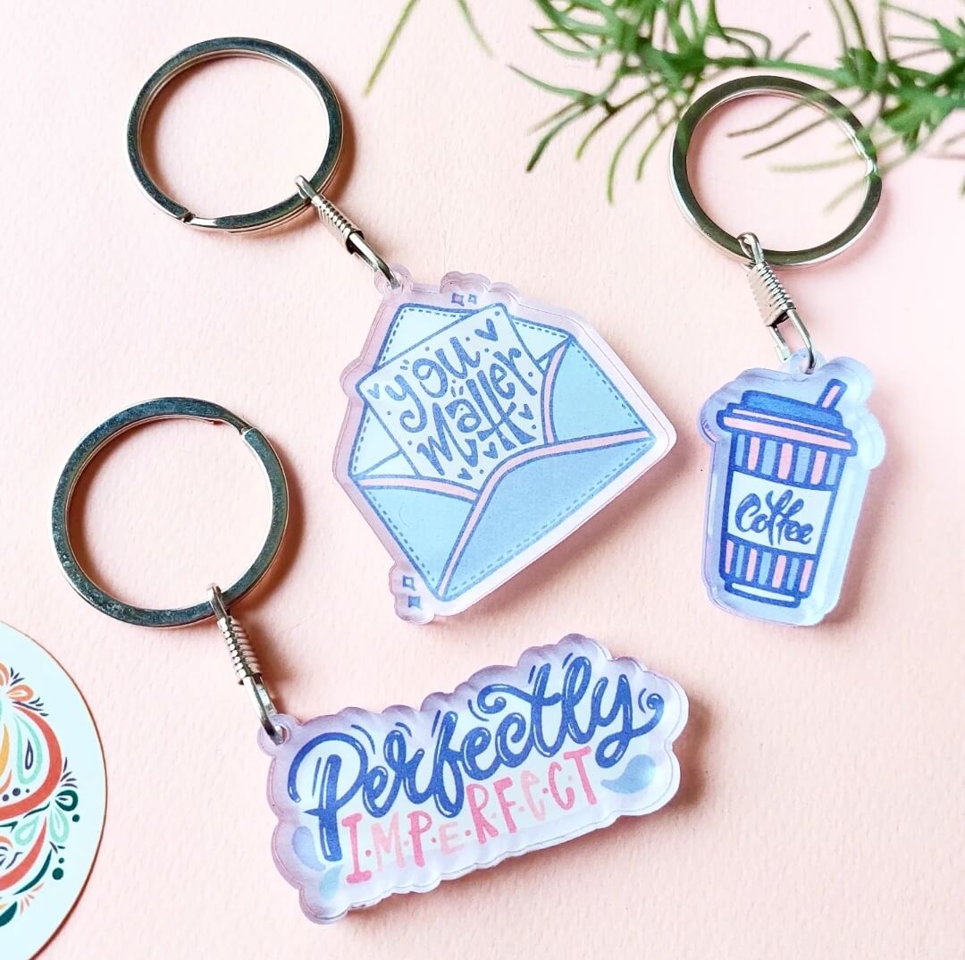 Set of 2 Selfcare Acrylic Keychain