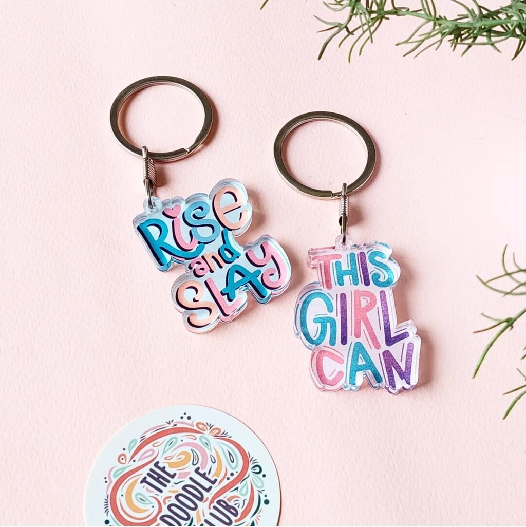 Set of 2 Girl Power Acrylic Keychain