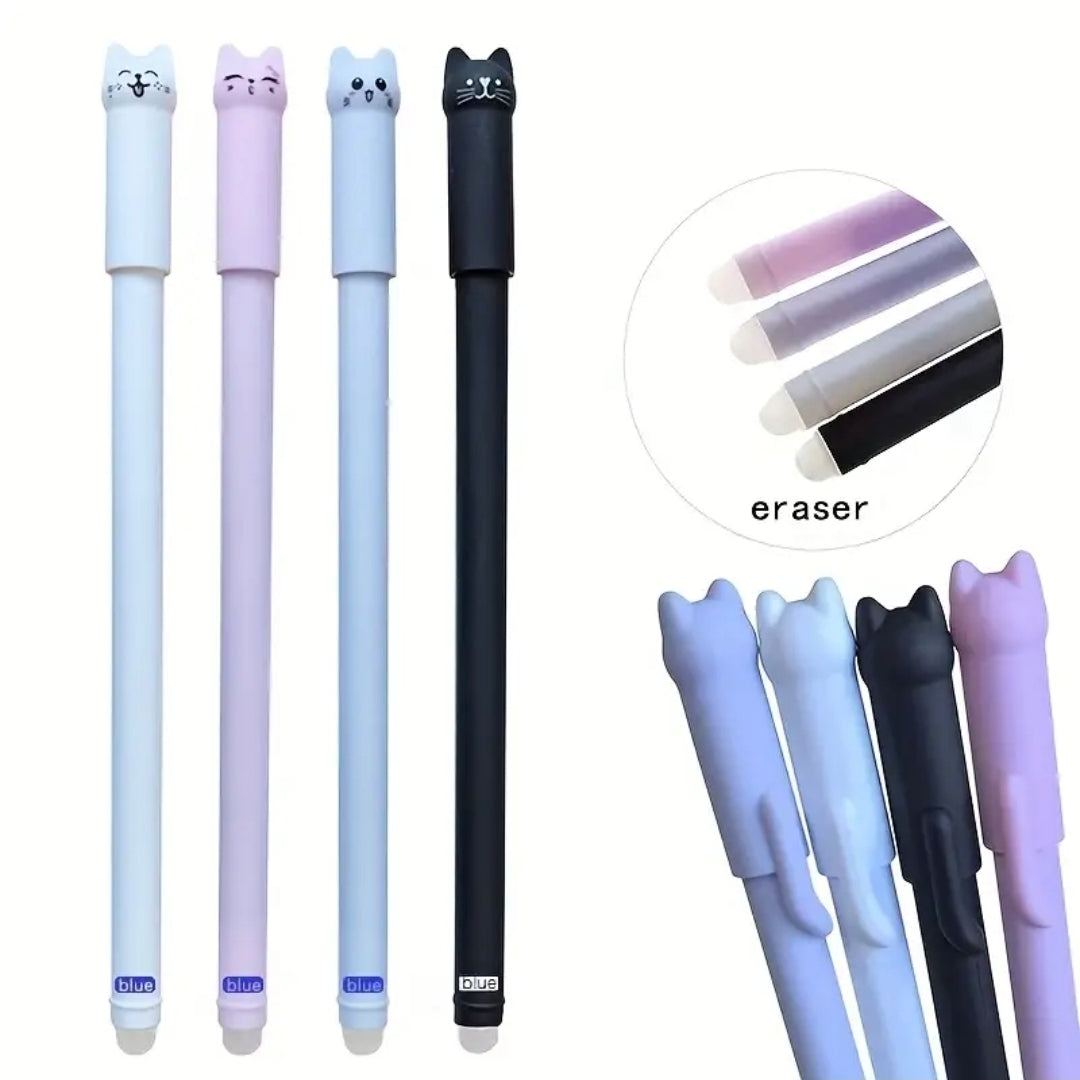Cute Cat - Erasable Black Ink Pens