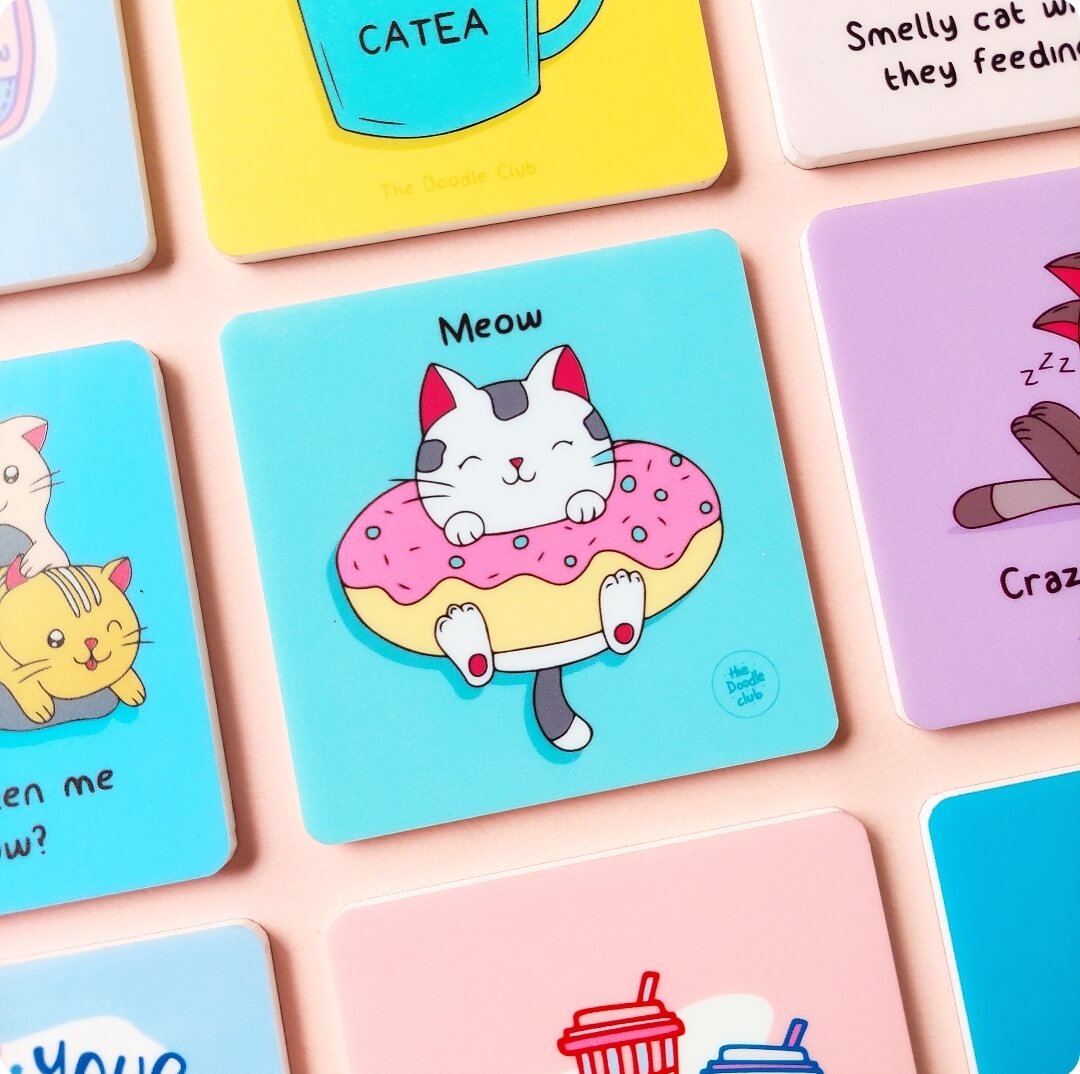 Donut Kitty Acrylic Coaster