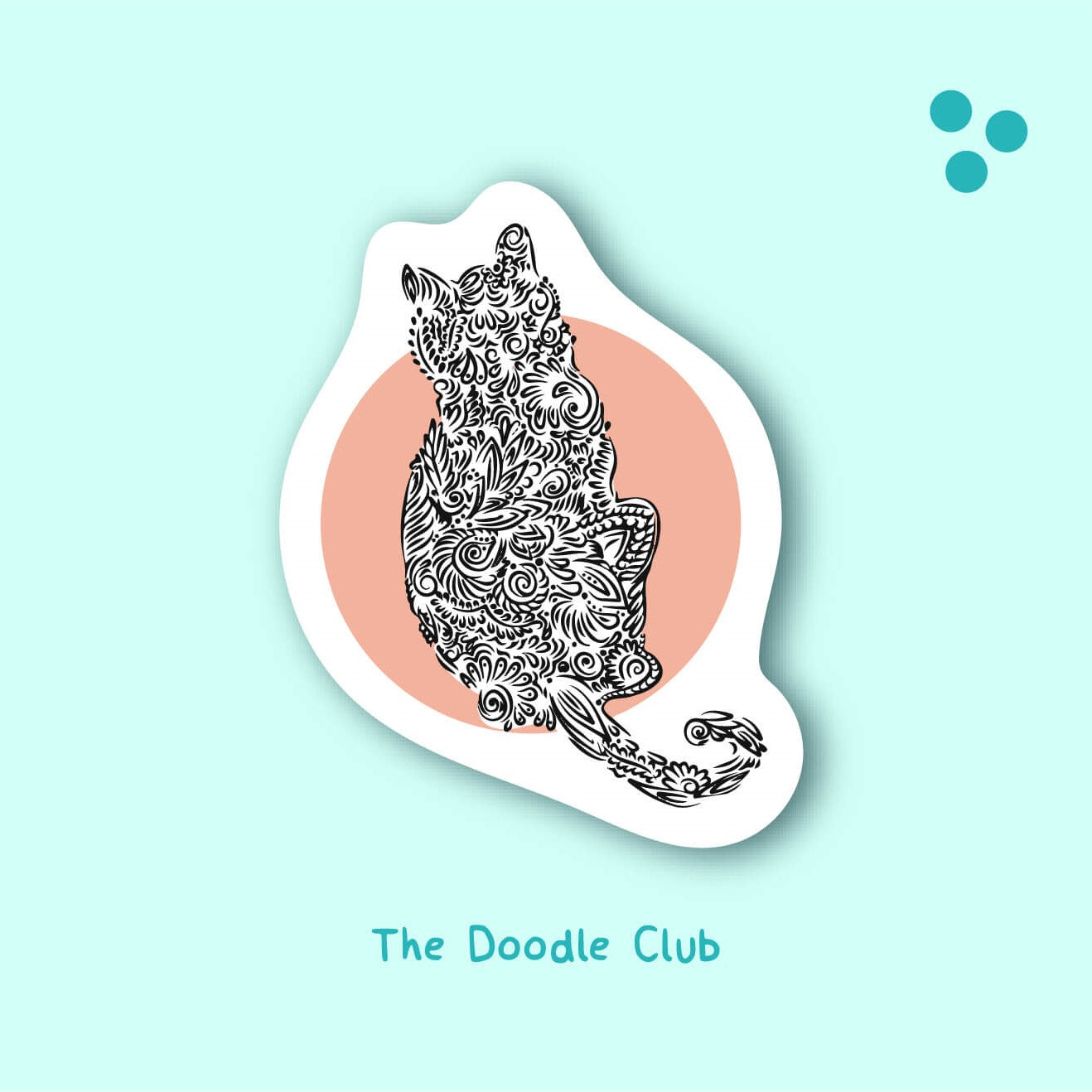 Cat Doodle Glossy Sticker