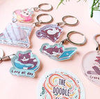 Set of 2 Cats Acrylic Keychain