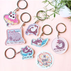 Set of 2 Cats Acrylic Keychain
