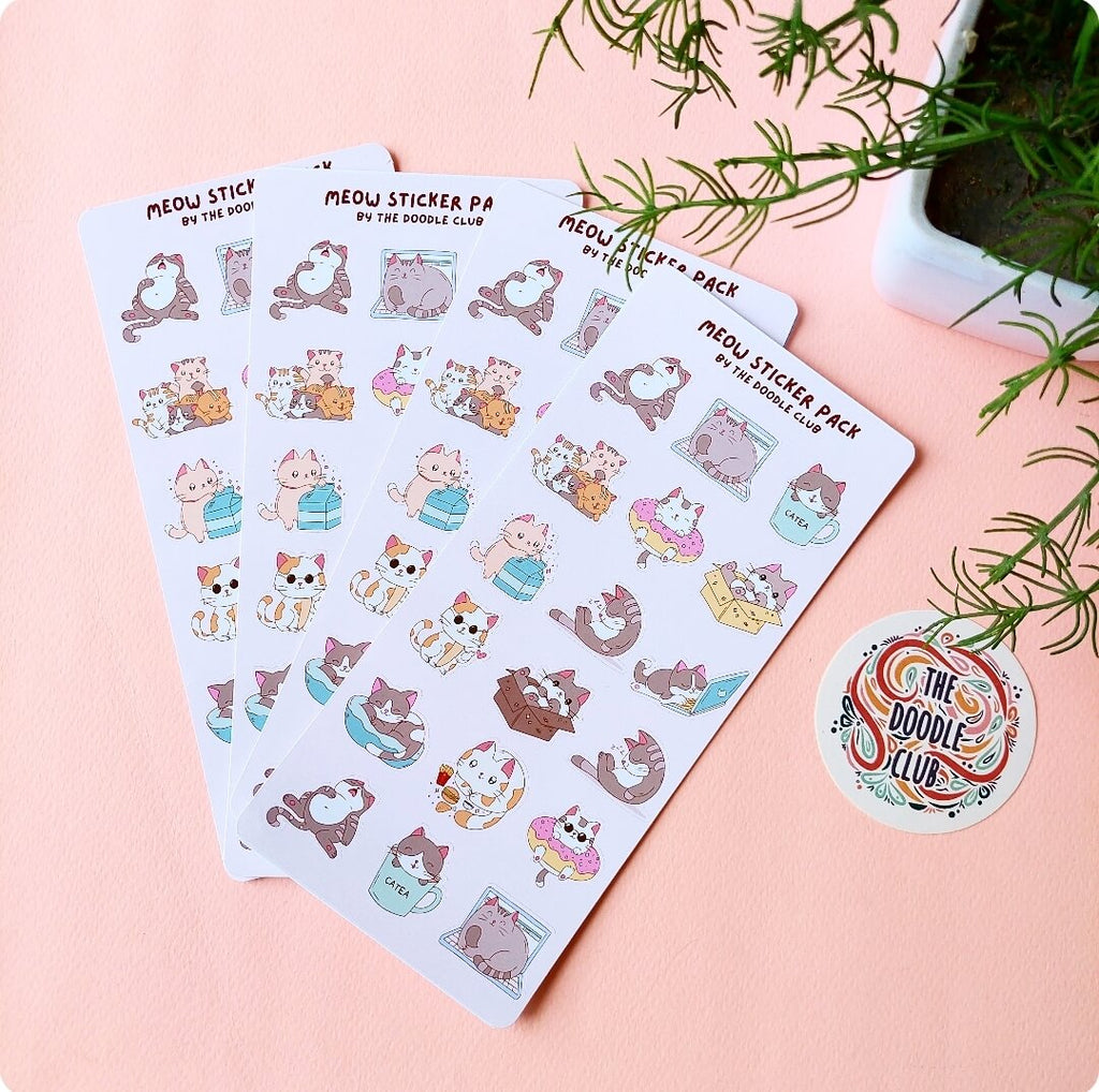 Sticker Meow Racing Meow Sticker Pack – The Doodle Club
