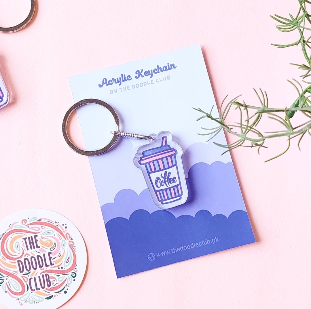 Coffee Sipper Acrylic Keychain
