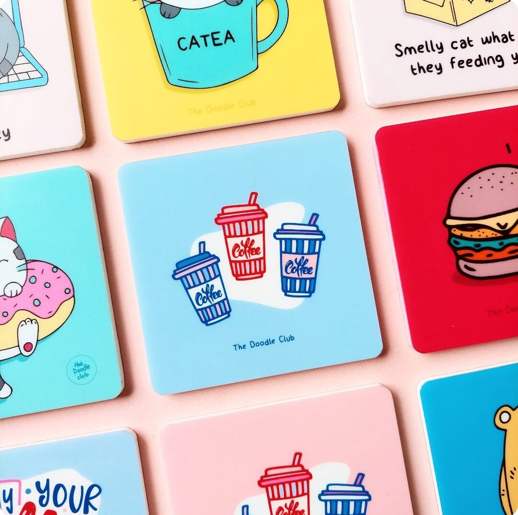 Coffee Tumbler Sky Blue Acrylic Coaster