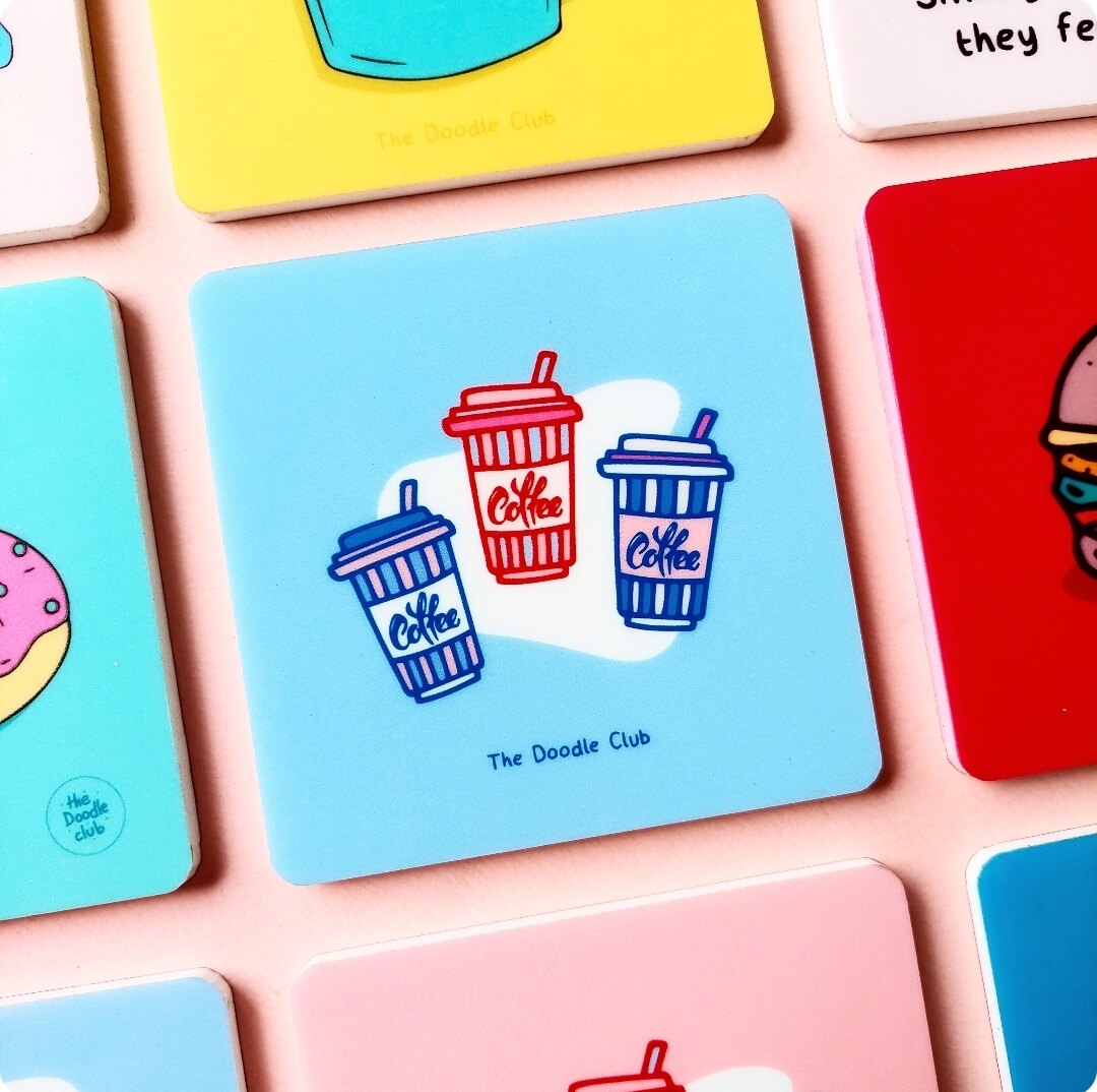 Coffee Tumbler Sky Blue Acrylic Coaster