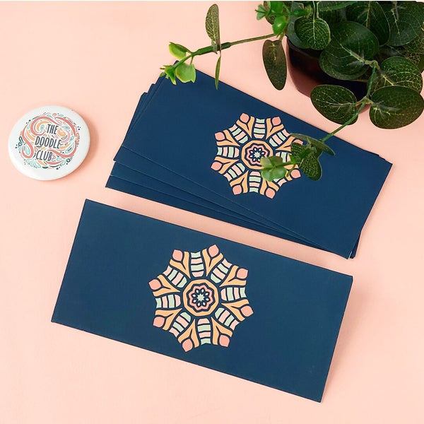 Deep Teal Mandala Envelopes - All purpose
