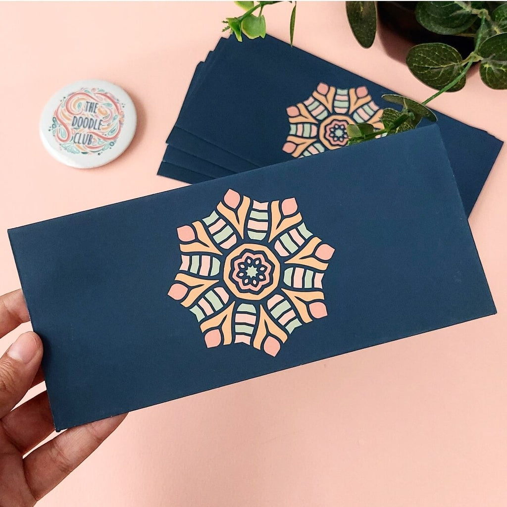 Deep Teal Mandala Envelopes - All purpose