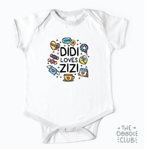 Didi loves Zizi - Baby Onesie (Pre-paid)