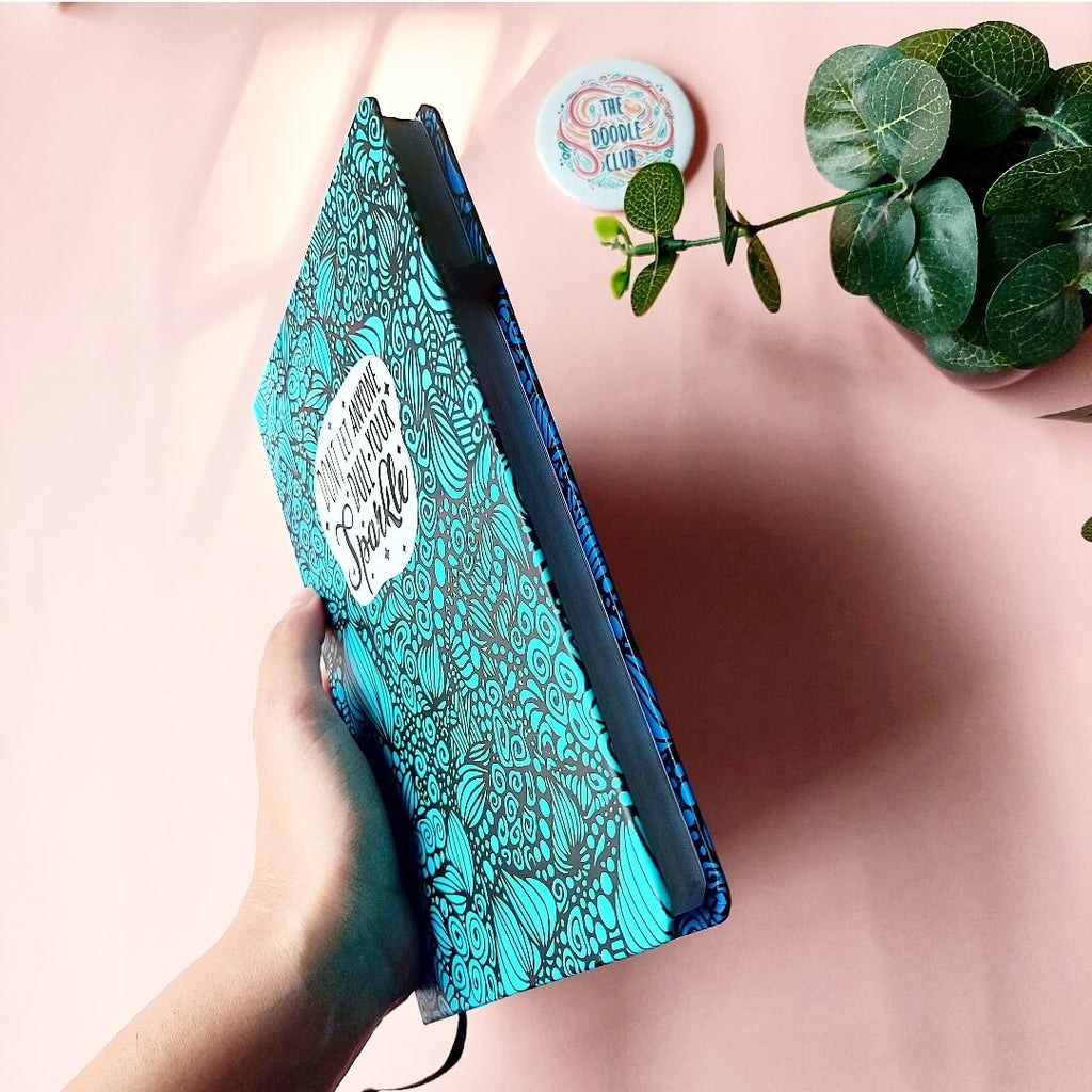 Don't let anyone dull your sparkle - Blue Gradient Journal