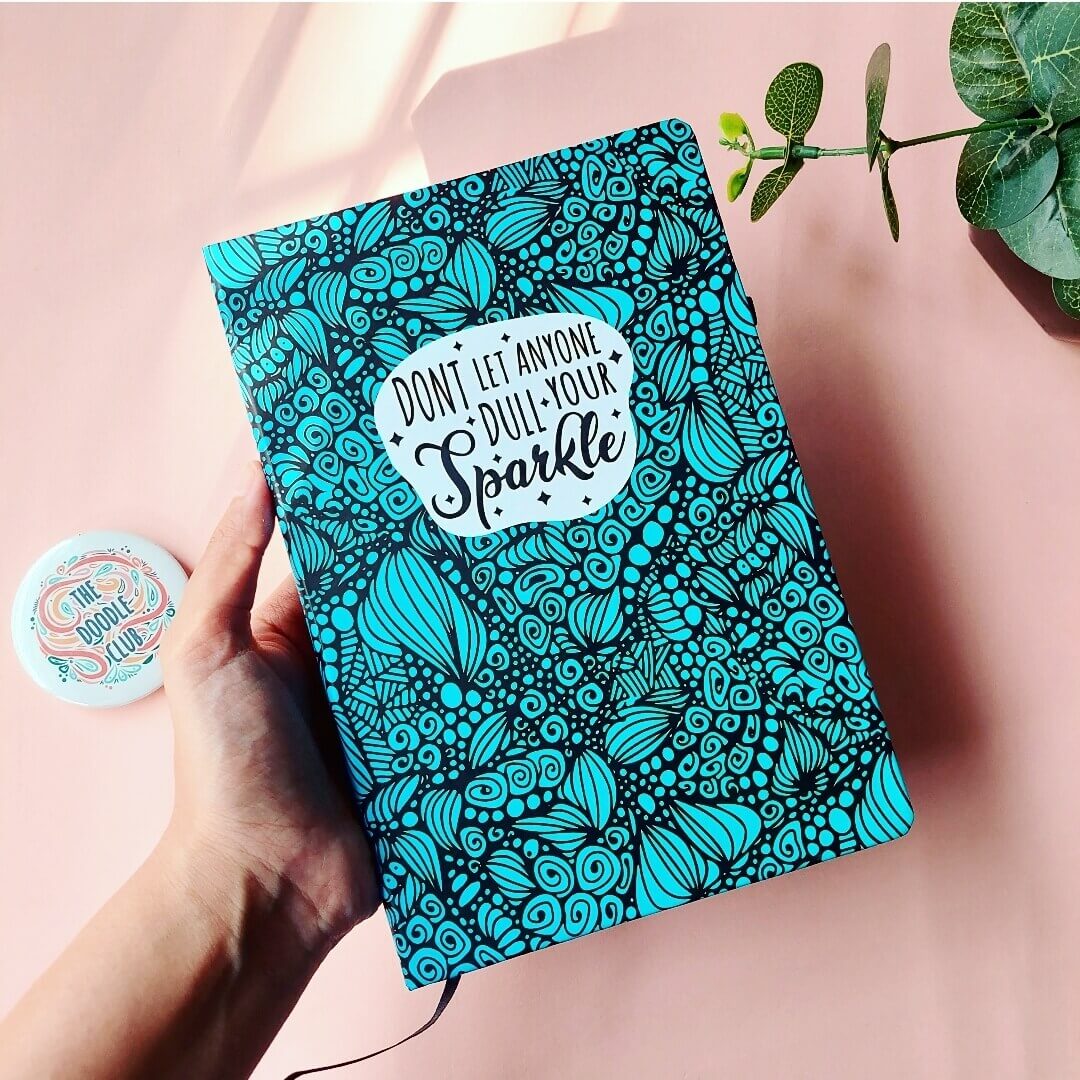Don't let anyone dull your sparkle - Blue Gradient Journal