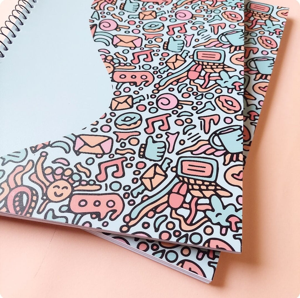 Doodley Curve A4 Spiral Notebook