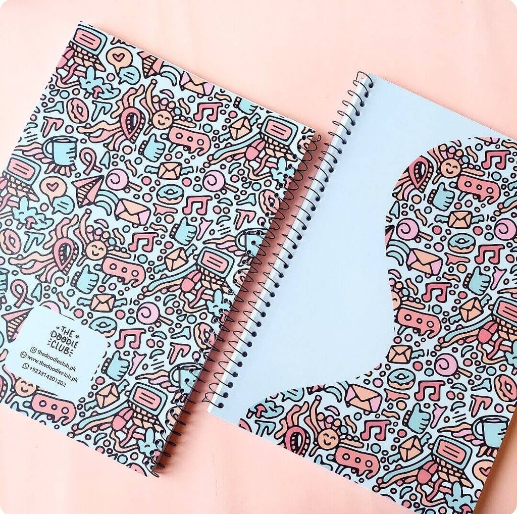 Doodley Curve A4 Spiral Notebook