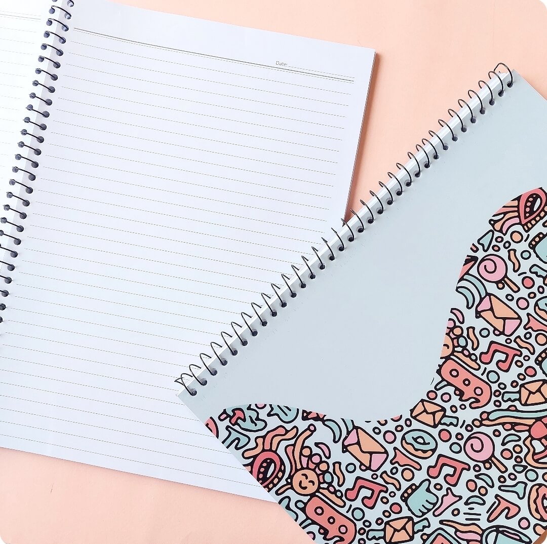 Doodley Curve A4 Spiral Notebook