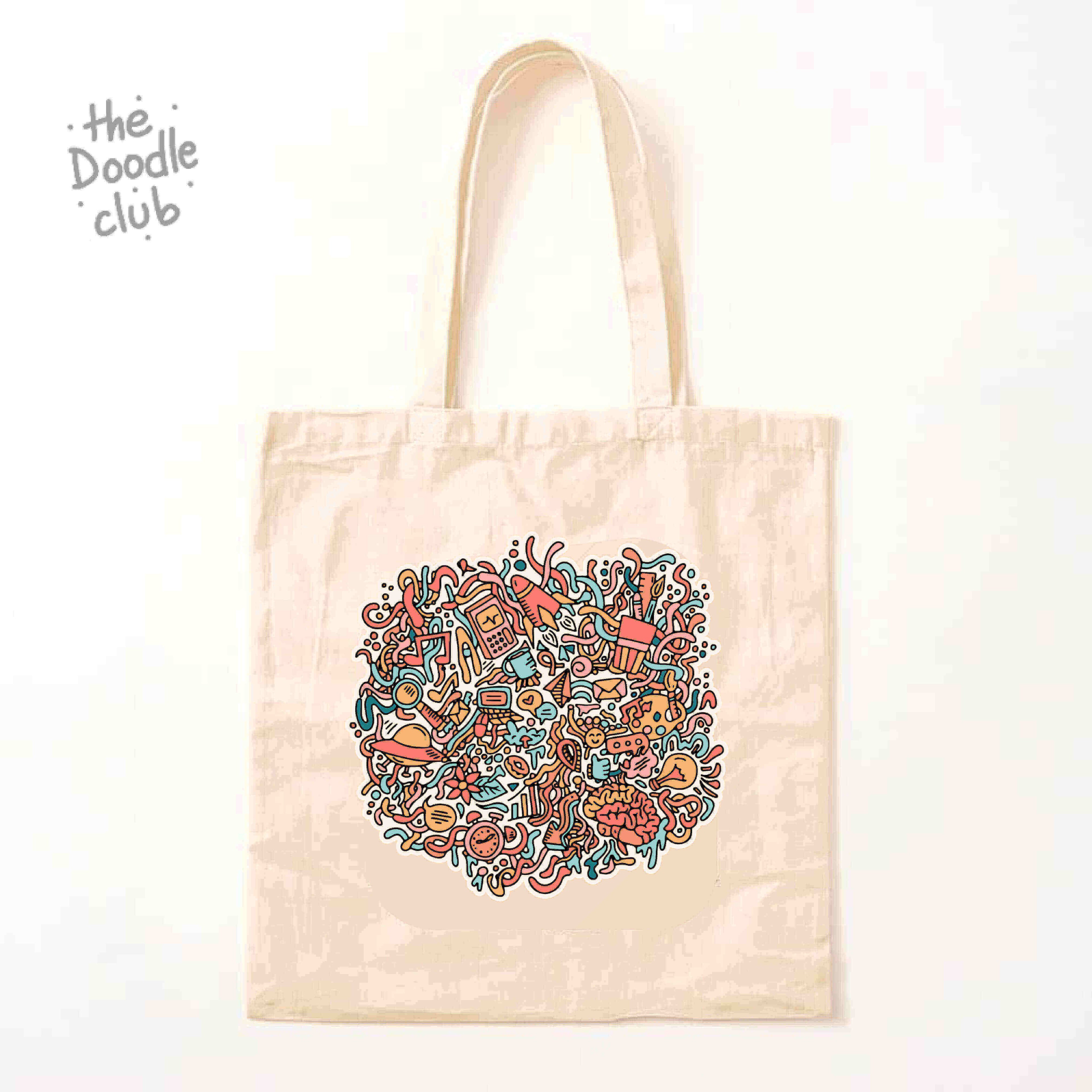 Doodley White Totebag