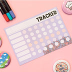 Dry-Erase A5 Magnetic Tracker - Lilac Doodle