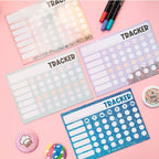 Dry-Erase A5 Magnetic Tracker - Lilac Doodle